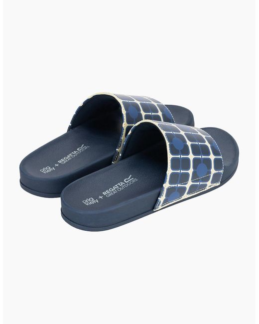 Regatta Blue Ladies Orla Kiely Giant Poppy Sliders