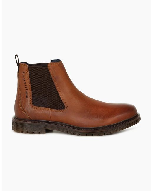 Bugatti Brown Carbon Chelsea Boots for men