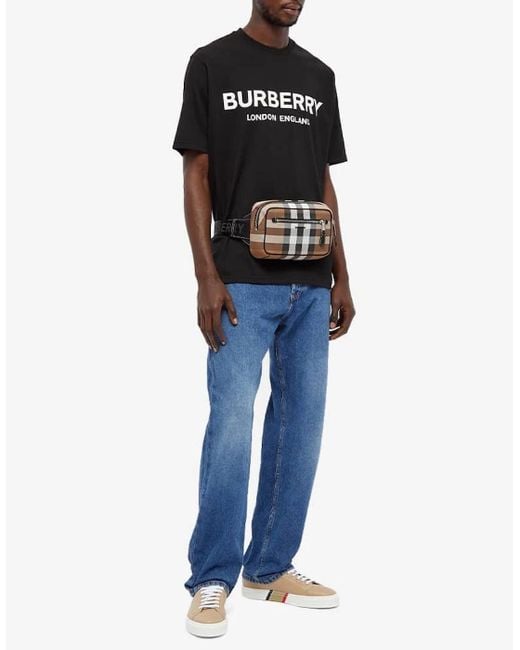 Burberry Black London England Logo T-Shirt for men