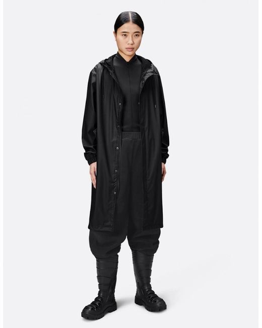 Rains Black Fishtail Parka