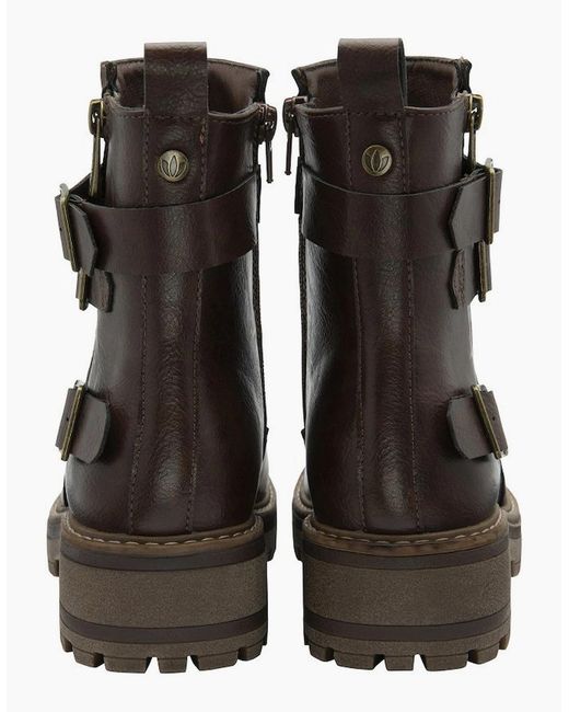 Lotus Brown Harrie Biker Boots