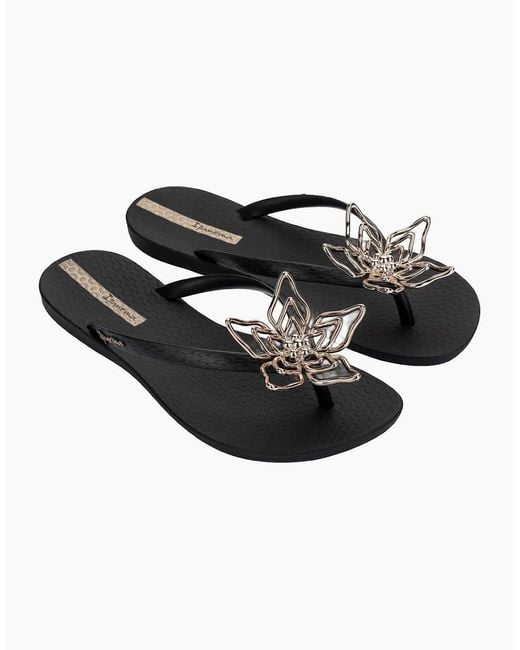 Ipanema Black Maxi Flower Fem Flip Flops