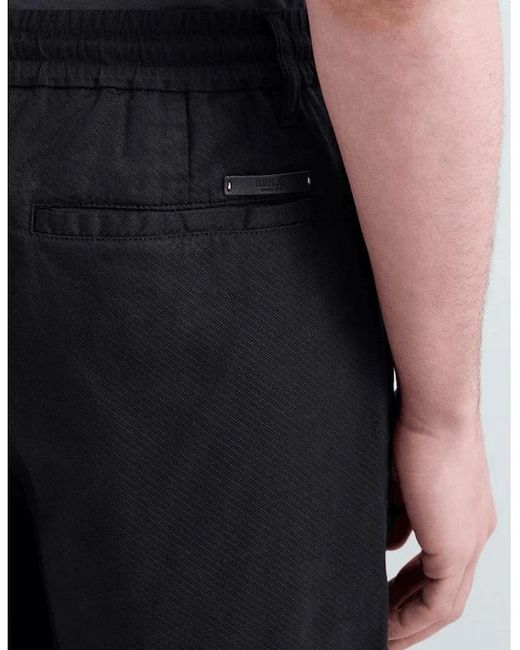 Replay Black Regular Fit Linen Shorts for men