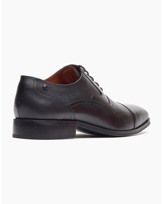 Base London Black Portico Toe Cap Oxford Shoes for men