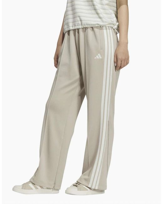 Adidas White Solid Patterned Track Pants for men