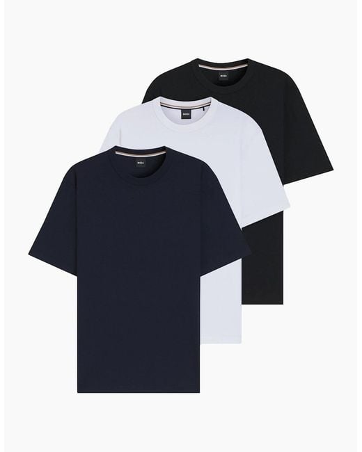 Boss Blue 3 Pack H Taut T-Shirts Multicolour for men