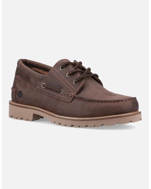 Sperry Top-Sider Brown Sperry Houston Leather Boat Shoes for men