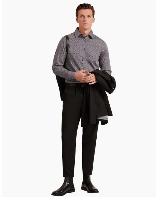 Ted Baker Gray Jozef Mini Geo Print Shirt for men
