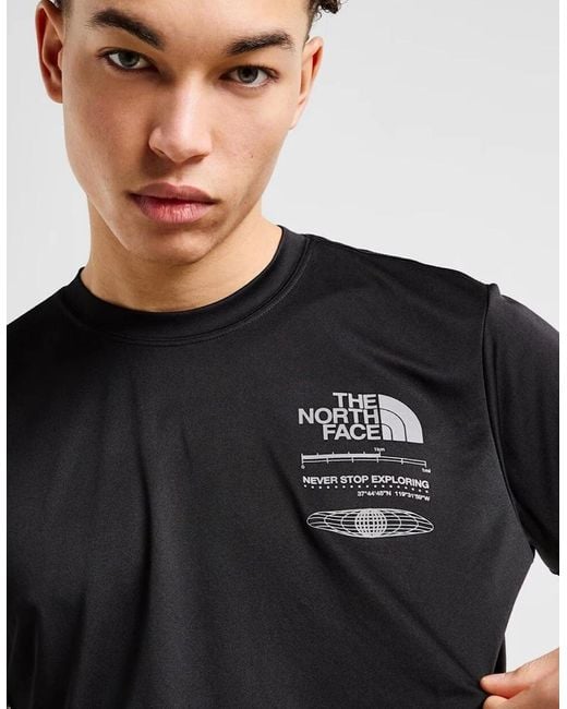 The North Face Black Graphic Reaxion Dri Fit T-Shirt for men