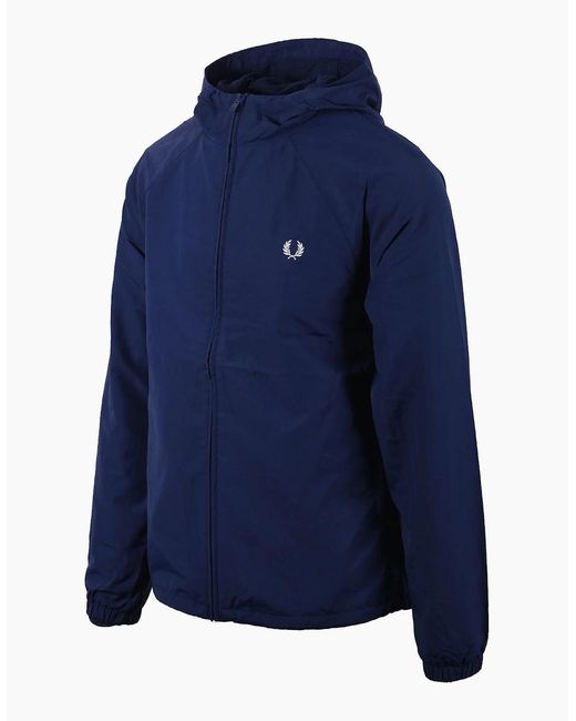 Fred Perry Blue Hooded Shell Jacket French for men