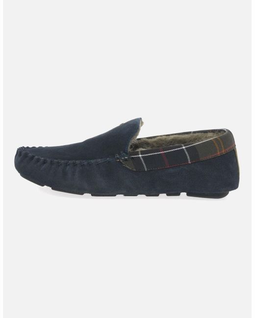 Barbour Black Monty Full Moccasin Slippers for men