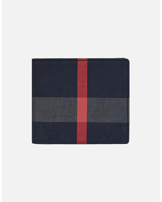 Burberry Blue Checkered Bifold Wallet for men