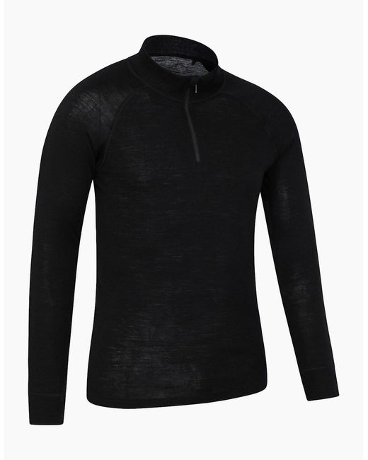 Mountain Warehouse Black Merino Ii Base Layer Top for men