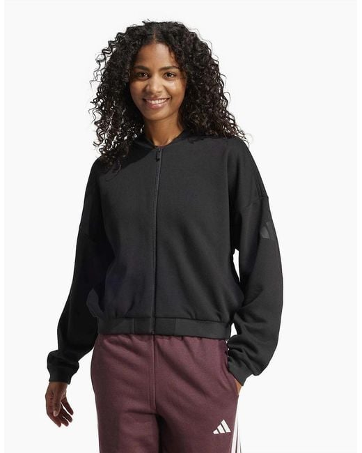 Adidas Black Midweight Bomber Jacket