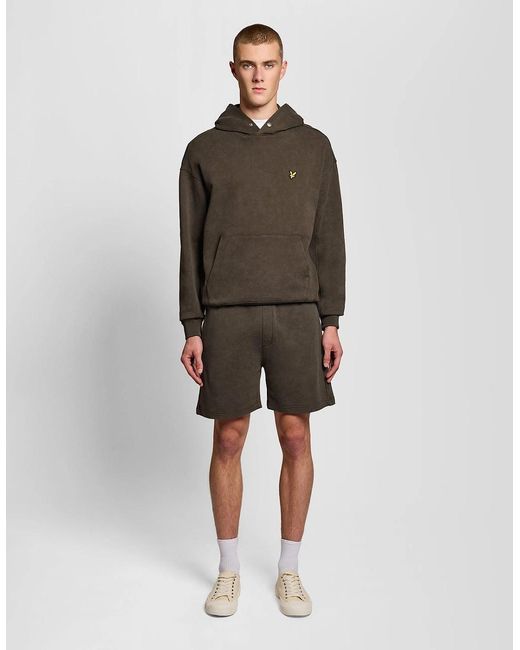 Lyle & Scott Brown Heavy Wash Cotton Hoodie for men