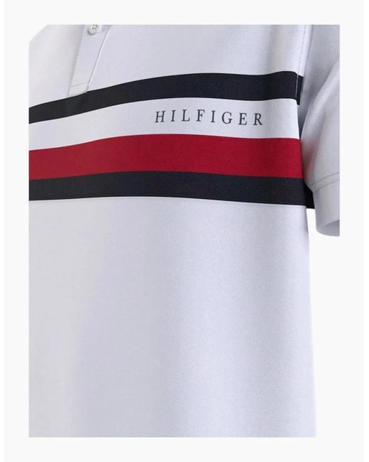Tommy Hilfiger White Polo Shirts Flag Logo Short Sleeve Cotton Casual New Tee for men