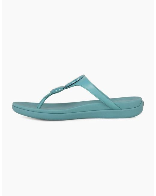 Fitflop Blue Solay Glossy Disc Toe Post Sandals