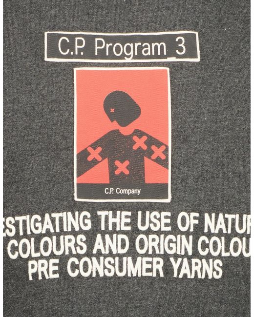 C P Company Gray Recycled Jersey Program_3 T-Shirt for men
