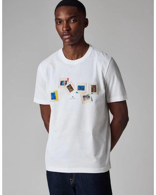 Paul Smith White Ps Slides T-Shirt 01 for men