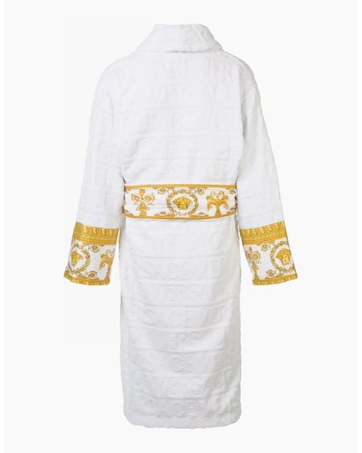 Versace White Cotton Bathrobe for men