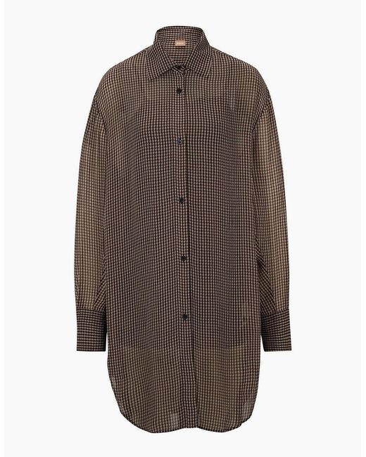 Boss Brown Bareid Long Sleeve Knee Length Shirt Dress