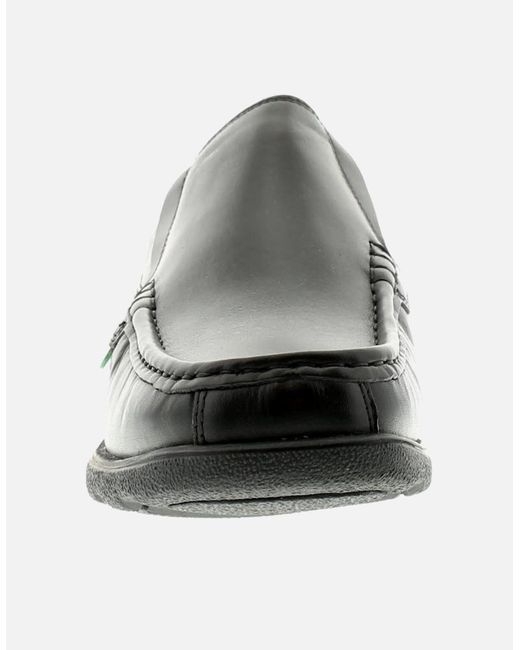 Kickers Black Shoes Work School Fragma Slip 3 Am Leather Slip On Uk Size for men