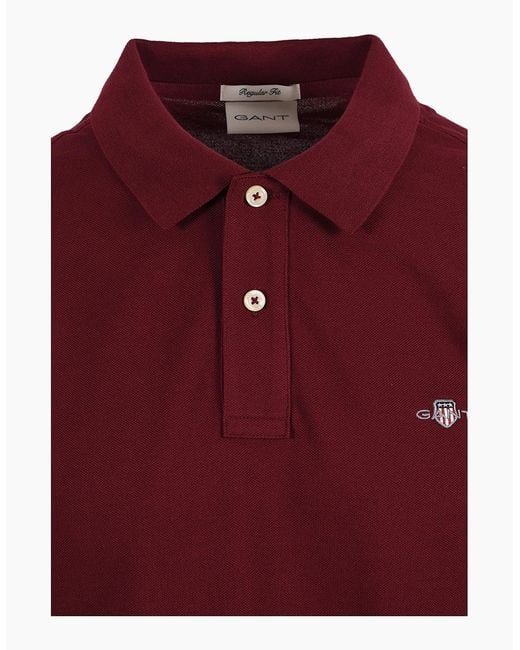 Gant Red Classic Reg Polo Deep Grape Wine for men