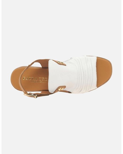 Paula Urban White Coastal Buckle Fastening Sandals