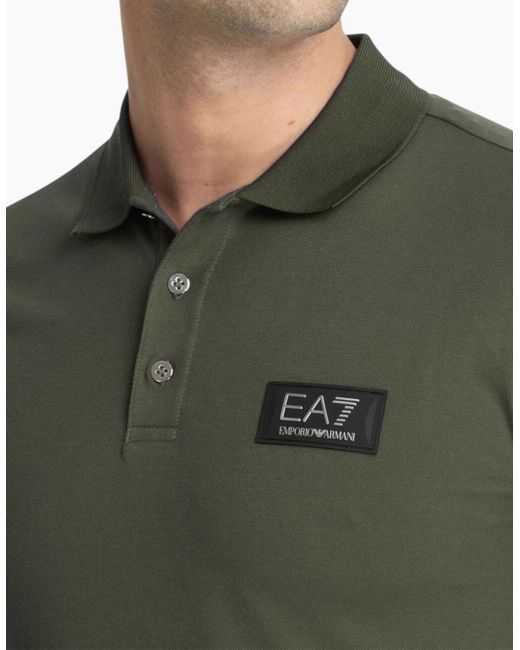 Armani Green Polo Shirts Slim Fit Short Sleeve Cotton for men