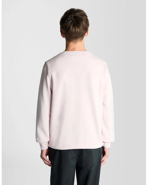 Lyle & Scott White Cotton Crew Neck Sweatshirt for men