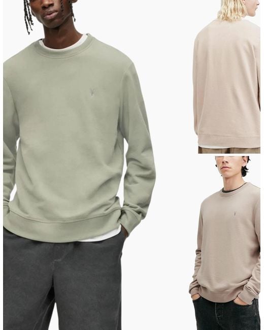 AllSaints Gray All Saints Sweatshirts As Crew Neck Casual Pullover Winter Polyester Jumper for men