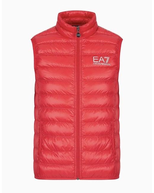 EA7 Red Packable Core Logo Gilet for men