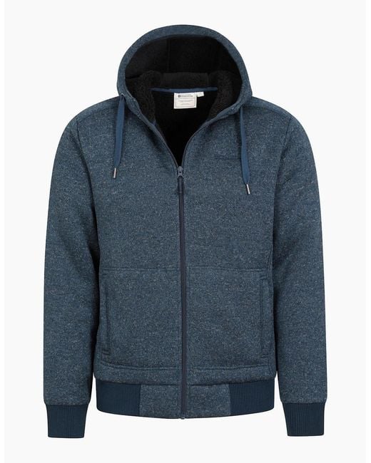 Mountain Warehouse Blue Nevis Ii Faux Fur Hoodie for men