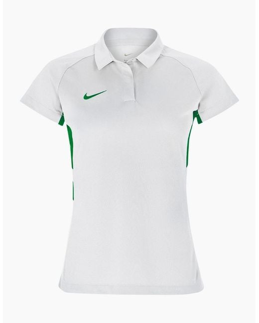 Nike White Ladies Contrast Panel Raglan Polo Shirt