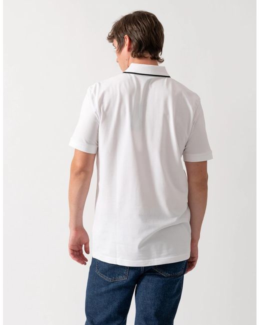 Boss White Boss Philix Slim Fit Zip Polo Shirt for men