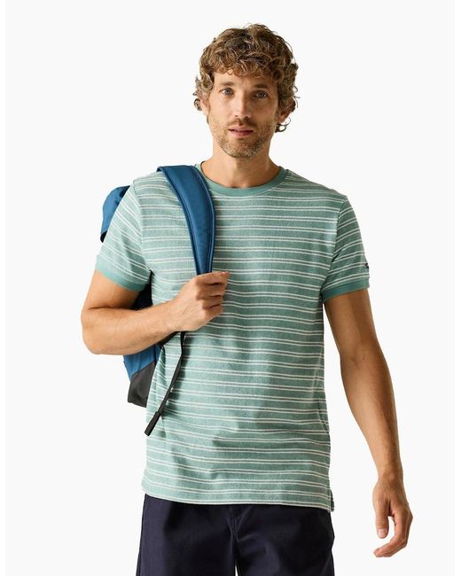 Regatta Blue Benlin Striped T-Shirt for men