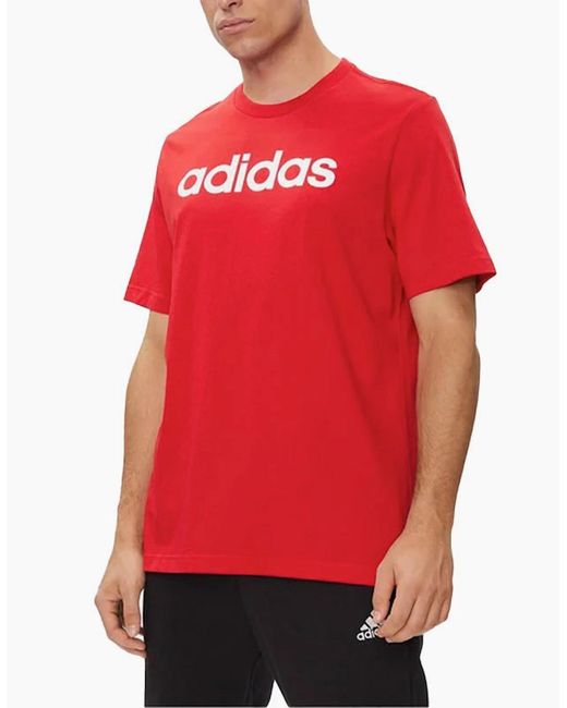 Adidas Essentials T Shirts Crew Neck Single Jersey Linear Embroidered Logo for men