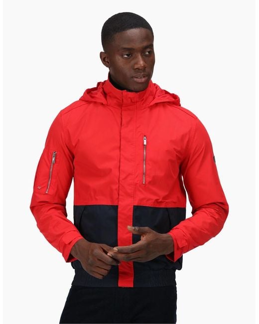 Regatta Red Feelding Colour Block Waterproof Bomber Jacket for men