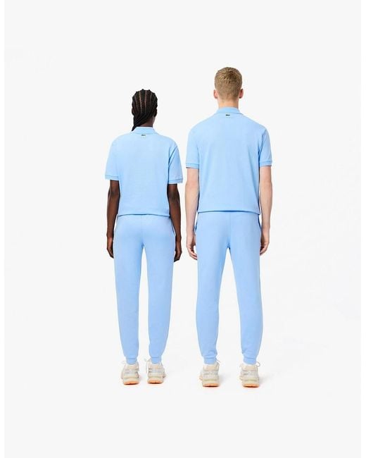 Lacoste Blue Solid Patterned Elasticated Cuff Joggers for men