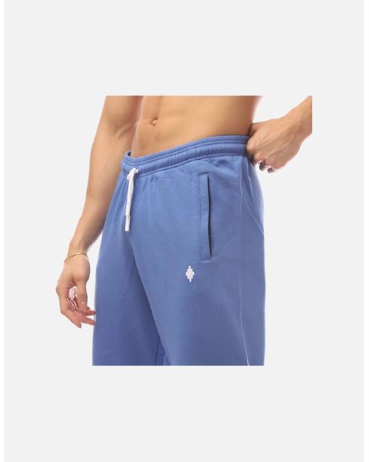 Marcelo Burlon Blue Cross Relaxed Sweatpants for men
