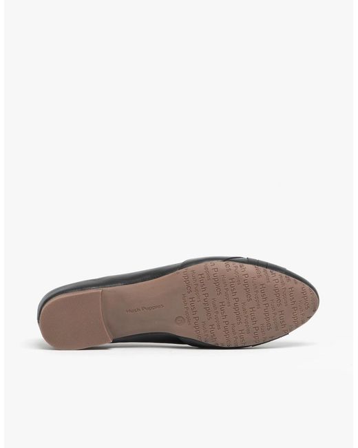 Hush Puppies Black Marley Leather Ballerina Shoes