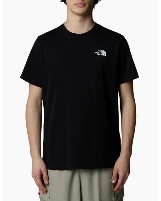 The North Face Black Redbox T Shirt Regular Fit Crew Neck Ss Summer Graphic Tee for men