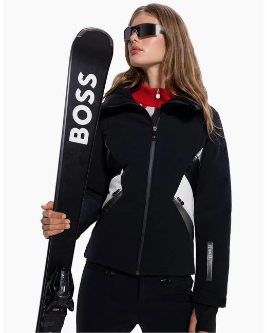 Boss Blue Solid Patterned Regular Fit Ski Jacket
