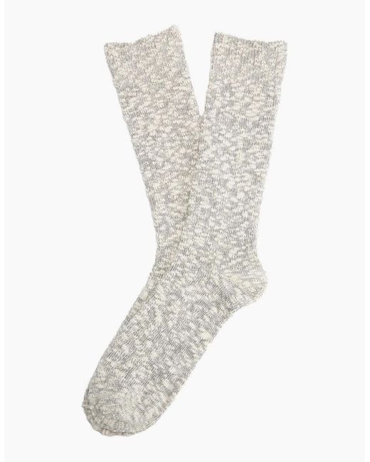 Anonymous Ism White Classic Slub Crew M. Socks for men