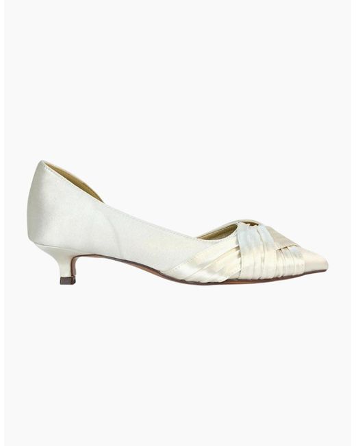 XY London Metallic Ladies Freya Pointed Low Kitten Heel Pumps