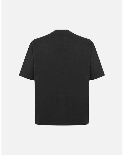Acne Black Small Logo Stamp T-Shirt for men