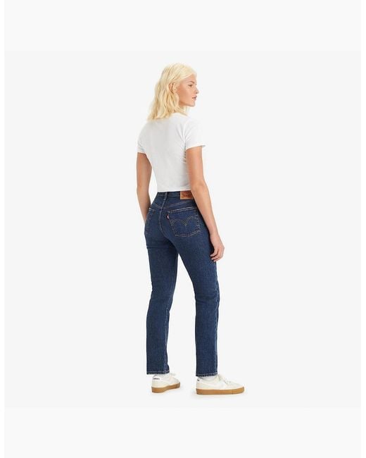 Levi's Blue 501 Five Pocket Straight Leg Jeans