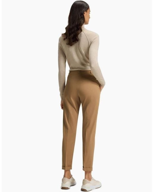 Boss Natural Tachinoa Solid Patterned Straight Chinos