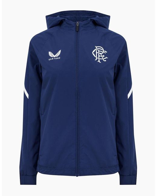 Castore Blue Hooded Windbreaker Long Jacket