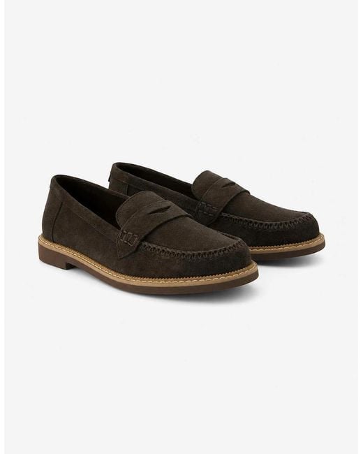 TOMS Black Marie Loafer Shoes Dark